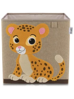 Lifeney Kisten & Körbe<Aufbewahrungsbox "Leopard" in Beige/ Orange - (B)33 x (H)33 x (T)33 cm