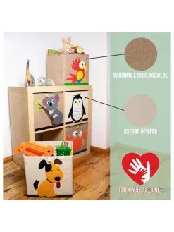 Lifeney Kisten & Körbe<Aufbewahrungsbox "Leopard" in Beige/ Orange - (B)33 x (H)33 x (T)33 cm