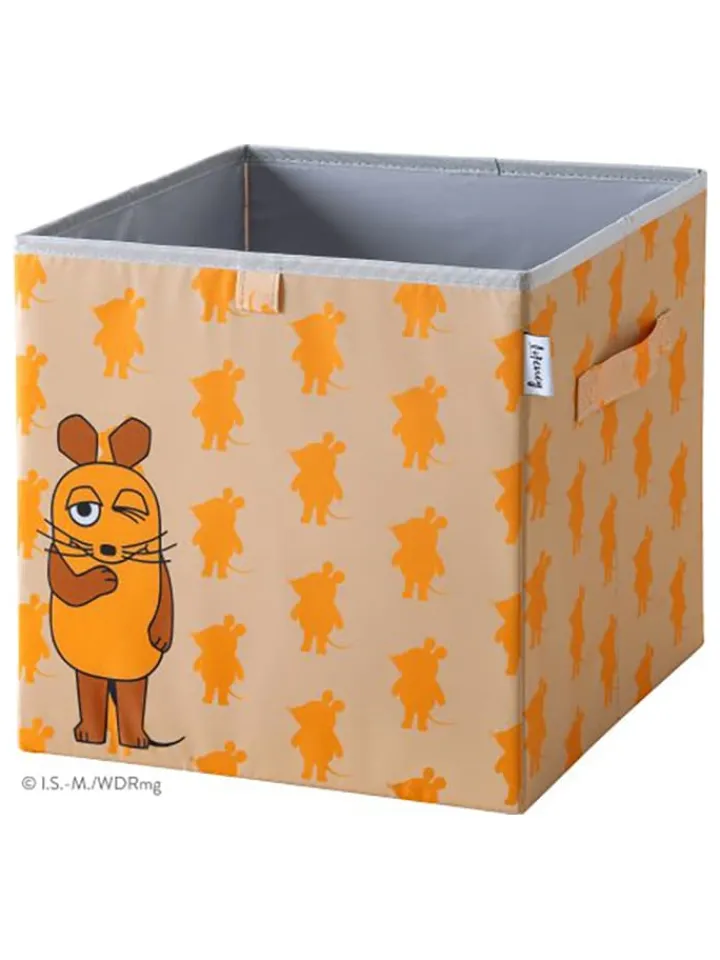 Lifeney Kisten & Körbe<Aufbewahrungsbox "Maus" in Orange - (B)30 x (H)30 x (T)30 cm