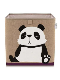 Lifeney Kisten & Körbe<Aufbewahrungsbox "Panda" in Hellbraun/ Weiß - (B)33 x (H)33 x (T)33 cm
