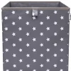 Lifeney Kisten & Körbe<Aufbewahrungsbox "Sterne" in Anthrazit - (B)33 x (H)33 x (T)33 cm