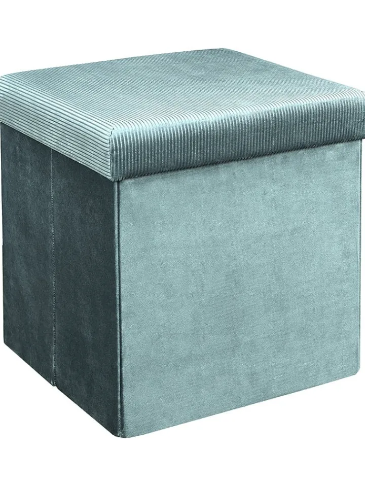 Rétro Chic Sitzmöbel<Aufbewahrungshocker "Giulia" in Petrol - (B)38 x (H)38 x (T)38 cm