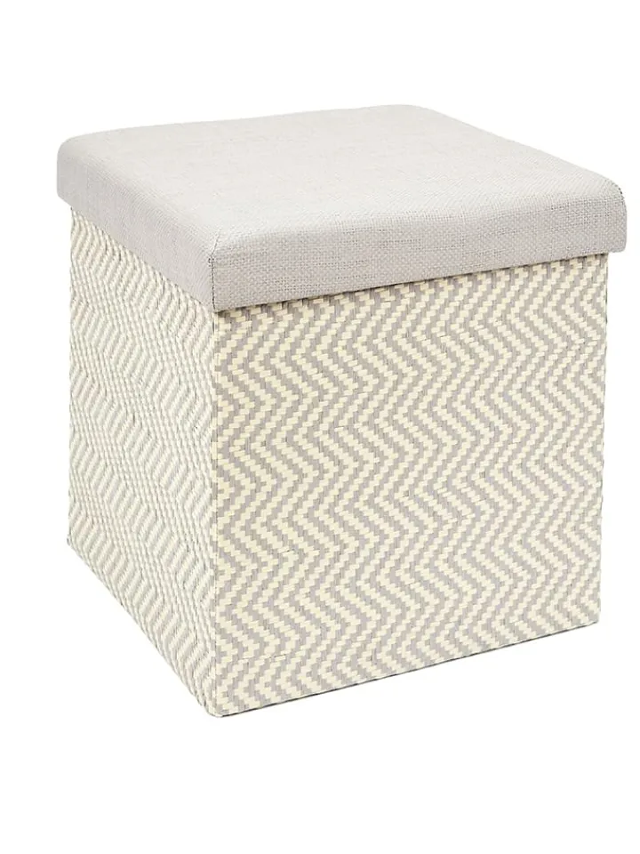 Ethnical Life Sitzmöbel<Aufbewahrungshocker in Beige/ Grau - (B)38 x (H)38 x (T)38 cm