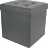 Rétro Chic Sitzmöbel<Aufbewahrungshocker in Grau - (B)38 x (H)38 x (T)38 cm