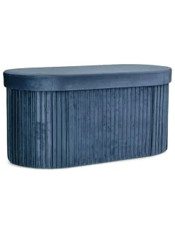 Bizzotto Sitzmöbel<Aufbewahrungshocker ''Jocelyn'' in Dunkelblau - (B)76 x (H)38 x (T)38 cm