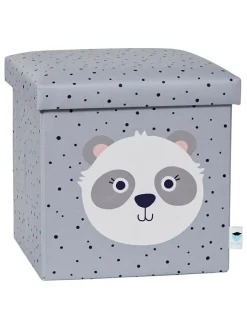 STORE IT Kindermöbel|Sitzmöbel<Aufbewahrungshocker "Panda" in Grau - (B)35 x (H)35 x (T)35 cm