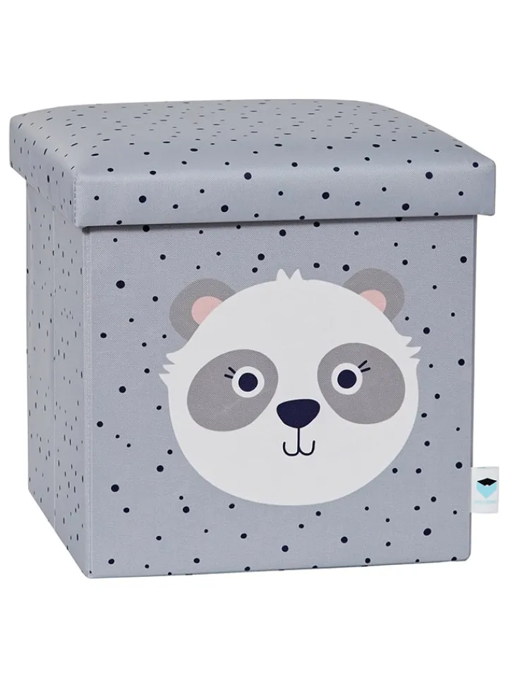 STORE IT Kindermöbel|Sitzmöbel<Aufbewahrungshocker "Panda" in Grau - (B)35 x (H)35 x (T)35 cm