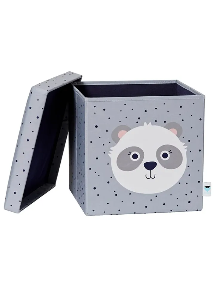 STORE IT Kindermöbel|Sitzmöbel<Aufbewahrungshocker "Panda" in Grau - (B)35 x (H)35 x (T)35 cm