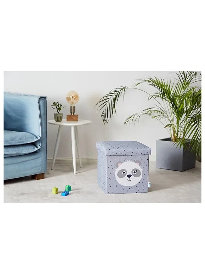 STORE IT Kindermöbel|Sitzmöbel<Aufbewahrungshocker "Panda" in Grau - (B)35 x (H)35 x (T)35 cm