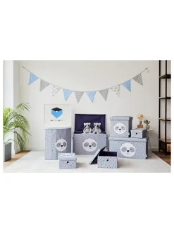 STORE IT Kindermöbel|Sitzmöbel<Aufbewahrungshocker "Panda" in Grau - (B)35 x (H)35 x (T)35 cm