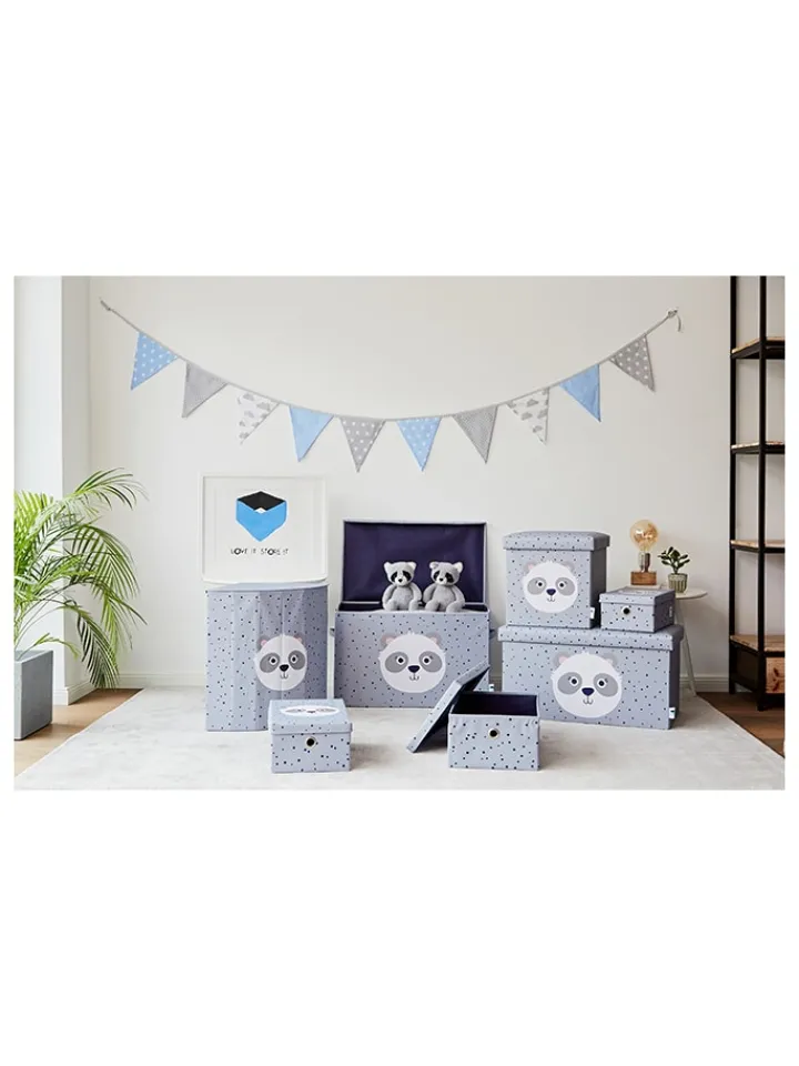 STORE IT Kindermöbel|Sitzmöbel<Aufbewahrungshocker "Panda" in Grau - (B)35 x (H)35 x (T)35 cm
