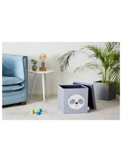 STORE IT Kindermöbel|Sitzmöbel<Aufbewahrungshocker "Panda" in Grau - (B)35 x (H)35 x (T)35 cm