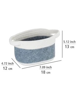 Wenko Kisten & Körbe<Aufbewahrungskorb "Bea" in Grau - (B)18 x (H)13 x (T)12 cm