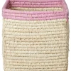 Rice Kisten & Körbe<Aufbewahrungskorb in Creme/ Pink - (B)20 x (H)20 x (T)20 cm