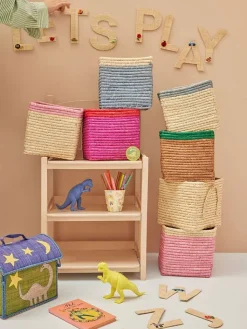 Rice Kisten & Körbe<Aufbewahrungskorb in Creme/ Pink - (B)20 x (H)20 x (T)20 cm