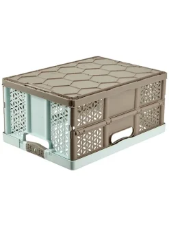 Joybos Kisten & Körbe<Aufbewahrungskorb in Hellbraun/ Hellblau - (B)48 x (H)34,5 x (T)23,5 cm