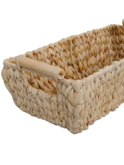 relaxdays Kisten & Körbe<Aufbewahrungskorb in Natur - (B)43 x (H)13,5 x (T)19 cm