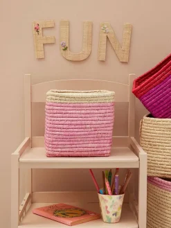 Rice Kisten & Körbe<Aufbewahrungskorb in Rosa - (B)20 x (H)20 x (T)20 cm