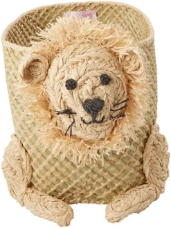 Rice Kisten & Körbe<Aufbewahrungskorb "Lion" in Beige - (H)34 x Ø 20 cm