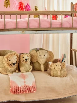 Rice Kisten & Körbe<Aufbewahrungskorb "Lion" in Beige - (H)34 x Ø 20 cm