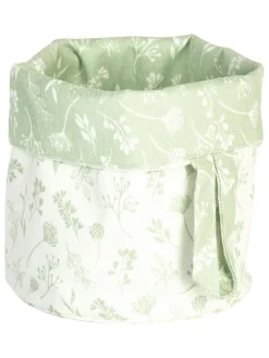 IHR Kisten & Körbe<Aufbewahrungskorb "Tilda" in Grün/ Weiß - (H)17 x Ø 12 cm