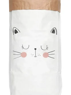 Folkifreckles Kisten & Körbe<Aufbewahrungstüte "Cat" in Weiß/ Schwarz - (B)60 x (H)90 x (T)13 cm