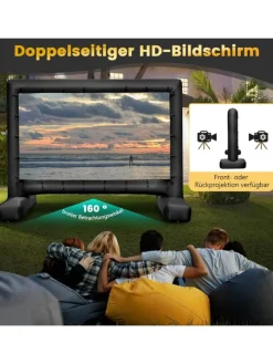 COSTWAY Tv & Audio<Aufblasbare Beamer Leinwand in Schwarz