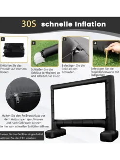 COSTWAY Tv & Audio<Aufblasbare Beamer Leinwand in Schwarz