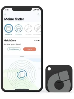 musegear Smarthome & Wetterstationen<Aufladbarer Bluetooth-Schlüsselfinder "recharge" in schwarz, 2er Pack