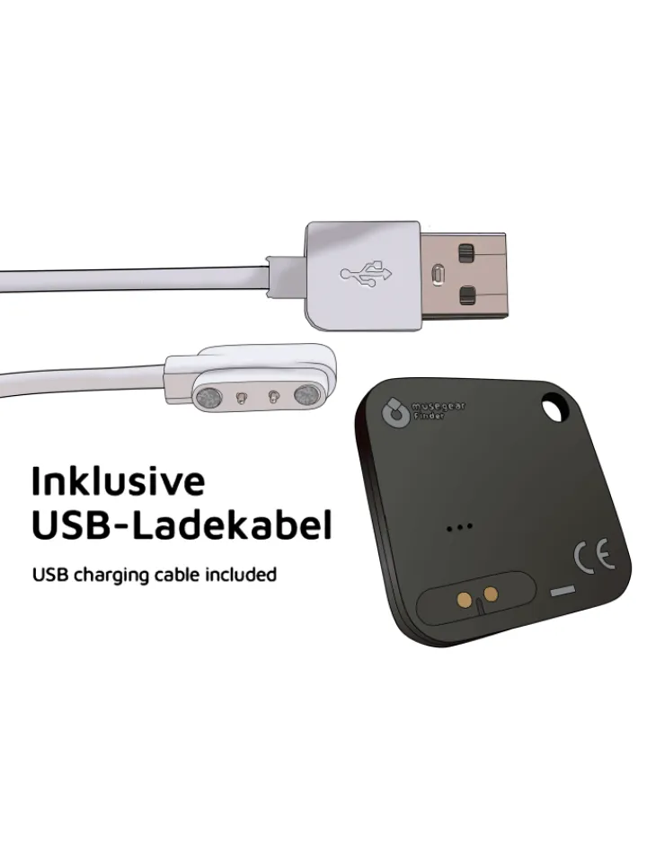 musegear Smarthome & Wetterstationen<Aufladbarer Bluetooth-Schlüsselfinder "recharge" in weiß, 4er Pack