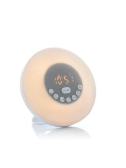 InnovaGoods Klima & Haushalt<Aufladbarer Sonnenaufgangswecker mit Lautsprecher in Weiß - Ø 16 cm