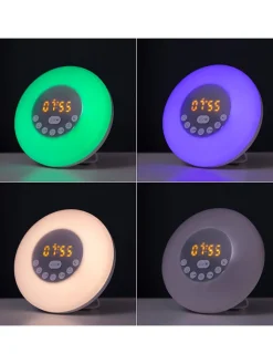 InnovaGoods Klima & Haushalt<Aufladbarer Sonnenaufgangswecker mit Lautsprecher in Weiß - Ø 16 cm