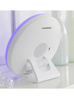 InnovaGoods Klima & Haushalt<Aufladbarer Sonnenaufgangswecker mit Lautsprecher in Weiß - Ø 16 cm
