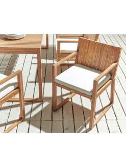 Beliani Gartenmöbel<Auflagen SASSARI in Weiß - (W) 46 x (H) 5 x (L) 46 cm