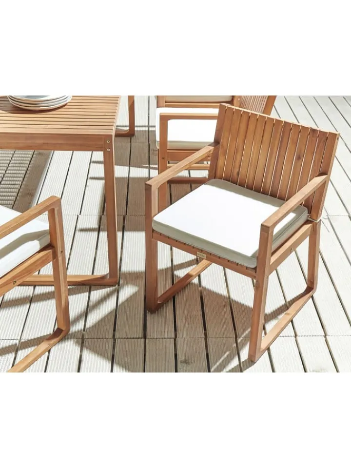 Beliani Gartenmöbel<Auflagen SASSARI in Weiß - (W) 46 x (H) 5 x (L) 46 cm
