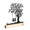 UNUS Dekofiguren & -Objekte<Aufsteller Baum mit Kindern auf einer Schaukel in Schwarz