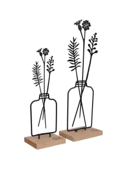 UNUS Wohndekoration<Aufsteller Blumenvase 2er Set in Schwarz