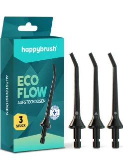 happybrush Technik|Zahn & Mundpflege<Austauschbare Düsen "ECO Flow" in Schwarz