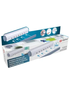 Alpina Wäschekörbe & -Ständer<Ausziehbare Wäscheleine in Weiß/ Grau - (B)29 x (H)6 x (T)5,5 cm
