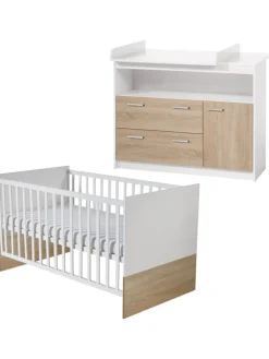 roba Möbel-Sets<Babyzimmer Set Gabriella 2-tlg. Bicolor mit Babybett & Kommode