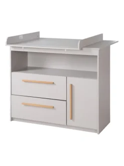 roba Möbel-Sets<Babyzimmer Set Lea 2-tlg. Holz Beige/Grau mit Bett & Kommode
