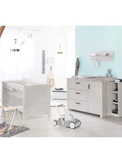 roba Möbel-Sets<Babyzimmer Set Mila Grau mit Kinderbett & Wickelkommode