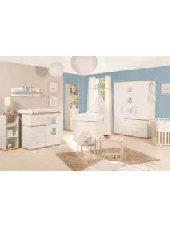roba Möbel-Sets<Babyzimmer Set Pia 2-tlg. Weiß/Sanremo Eiche mit Bett & Kommode