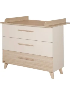 roba Möbel-Sets<Babyzimmer Set Sidney 2-tlg. Beige/Eiche mit Bett & Wickelkommode