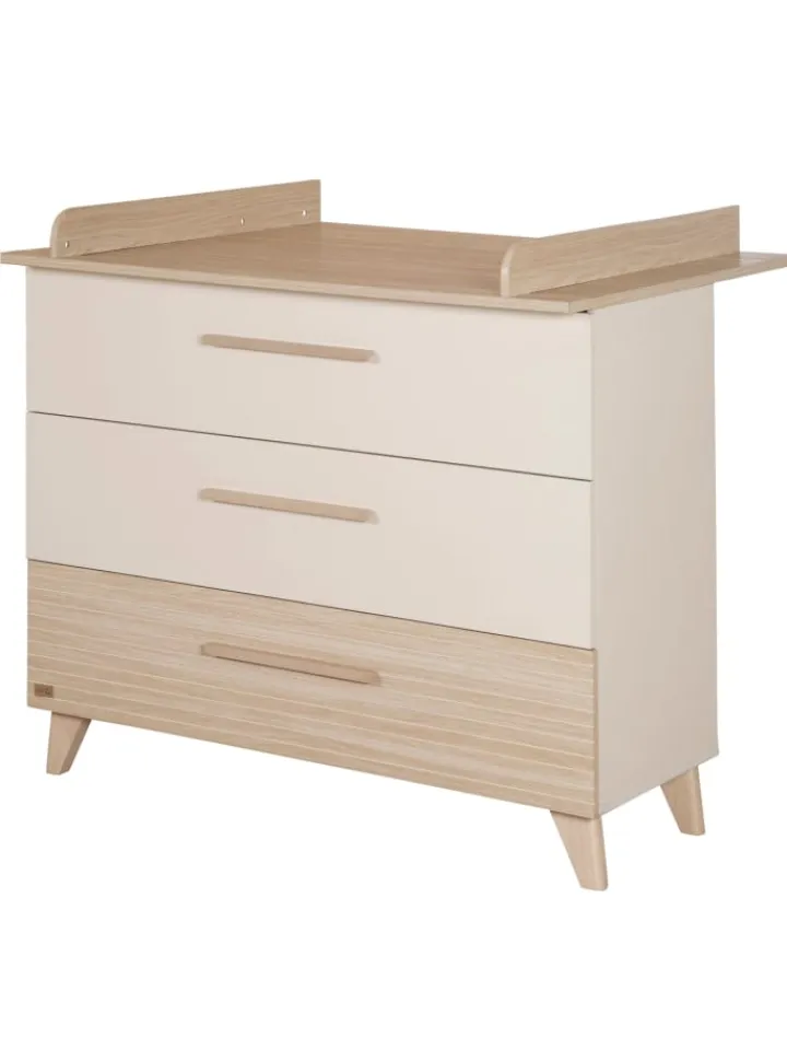 roba Möbel-Sets<Babyzimmer Set Sidney 2-tlg. Beige/Eiche mit Bett & Wickelkommode