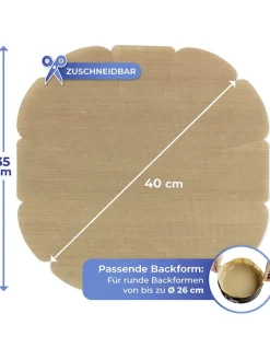 Wenko Koch- & Backutensilien<Backfolien-Zuschnitt in Hellbraun - Ø 40 cm