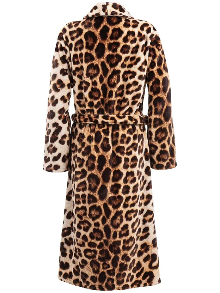 Zo!Home Badtextilien<Bademantel "Leopard" in Beige/ Braun