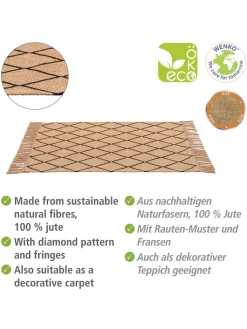 Wenko Badtextilien<Badematte ''Calama'' in Beige/ Schwarz - (L)80 x (B)50 cm