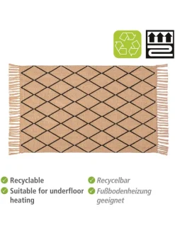 Wenko Badtextilien<Badematte ''Calama'' in Beige/ Schwarz - (L)80 x (B)50 cm