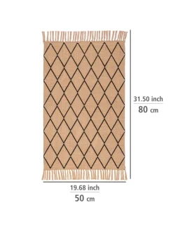 Wenko Badtextilien<Badematte ''Calama'' in Beige/ Schwarz - (L)80 x (B)50 cm